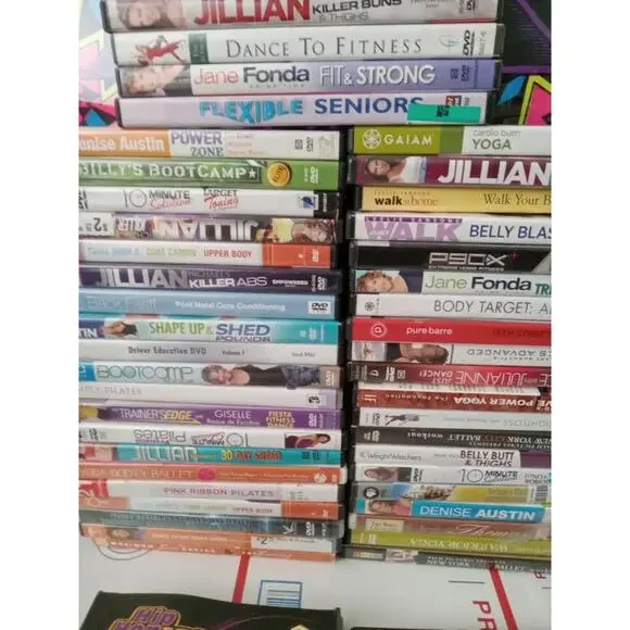 Lot Of 46 Ulimate Workout Lot Of Dvds Pilates Yoga Abs Core + More!~ Trl4#193